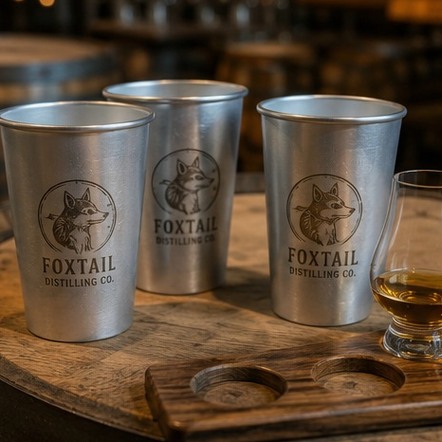 Branded aluminum cups with logo