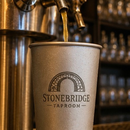 Customized aluminum cups for breweries and bars