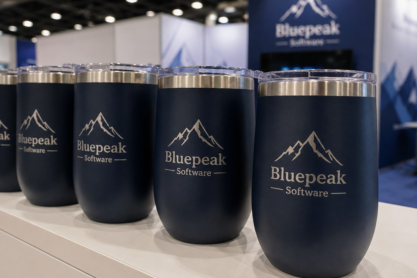 Customized aluminum cups for corporate and trade shows