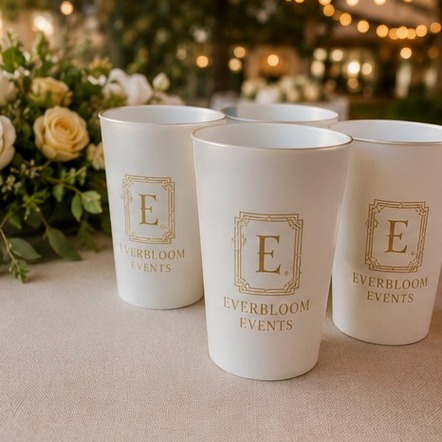Customized aluminum cups for weddings and events